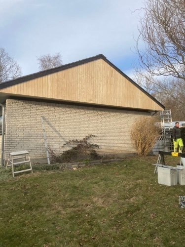 Ny gavl bygget af tømrer i Roskilde